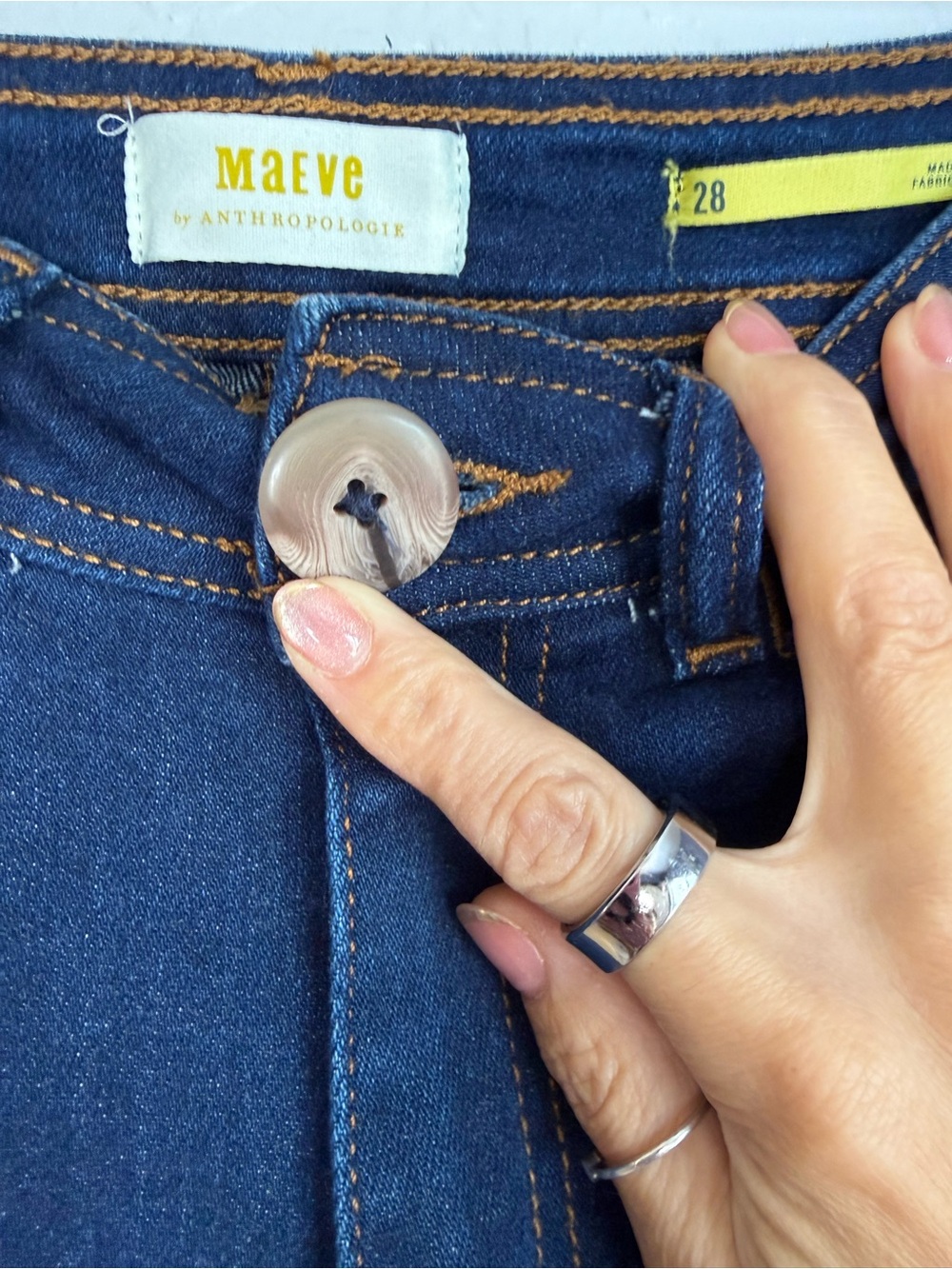 Maeve | Collette High Rise Wide Leg Indigo Blue Jeans Cropped Raw Hem Size 28 - Picture 8 of 10
